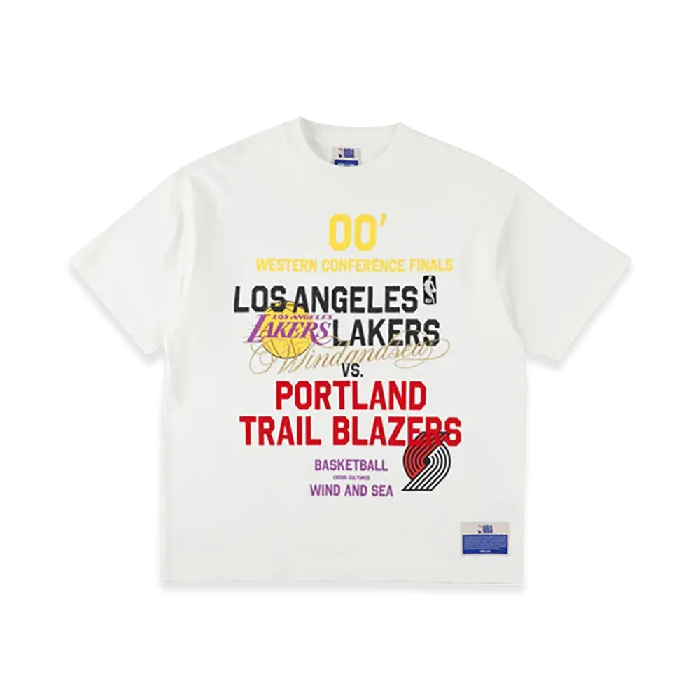 WIND AND SEA x NBA Multi-Technique Graphic Tee (LAKERS x BLAZERS) "White"