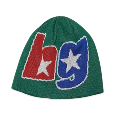HYSTERIC GLAMOUR Double Star Logo Beanie "Green"