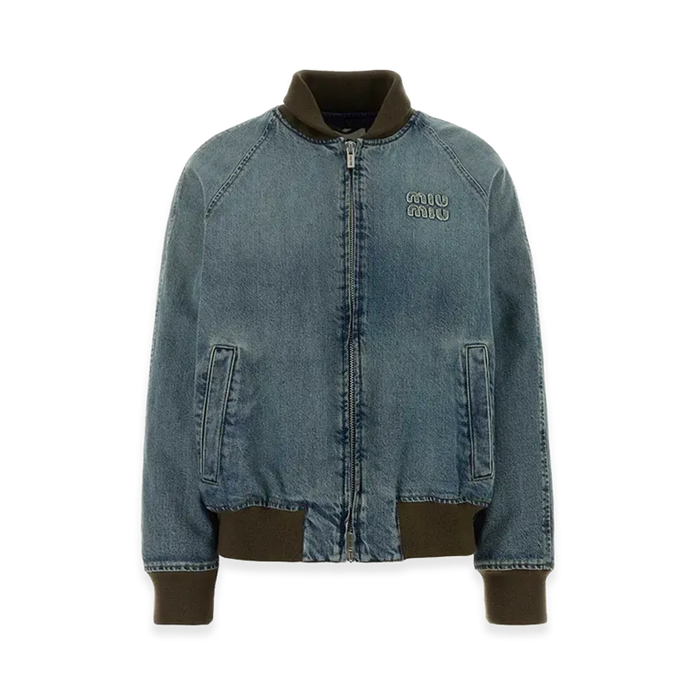 MIU MIU Women's Blouson Jacket "Blue"