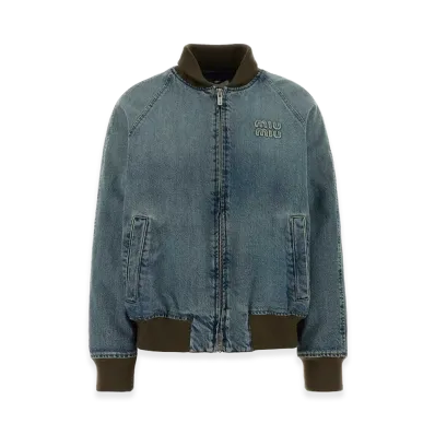 MIU MIU Women's Blouson Jacket "Blue"