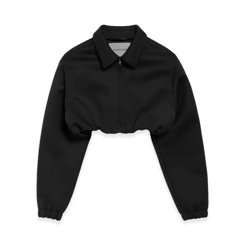 BALENCIAGA Women's Cropped Blouson "Black"