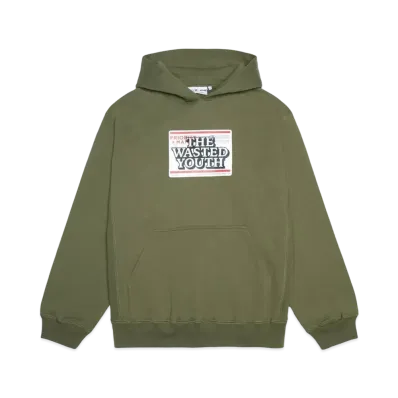 BlackEyePatch x Wasted Youth PRIORITY LABEL HOODIE "Olive" / VERDY