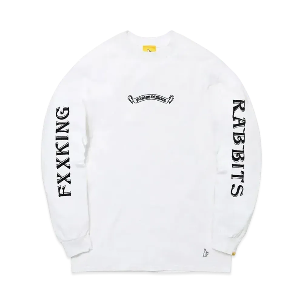 FR2 Embroidery Cross Rabbits Longsleeve T-Shirt "White"