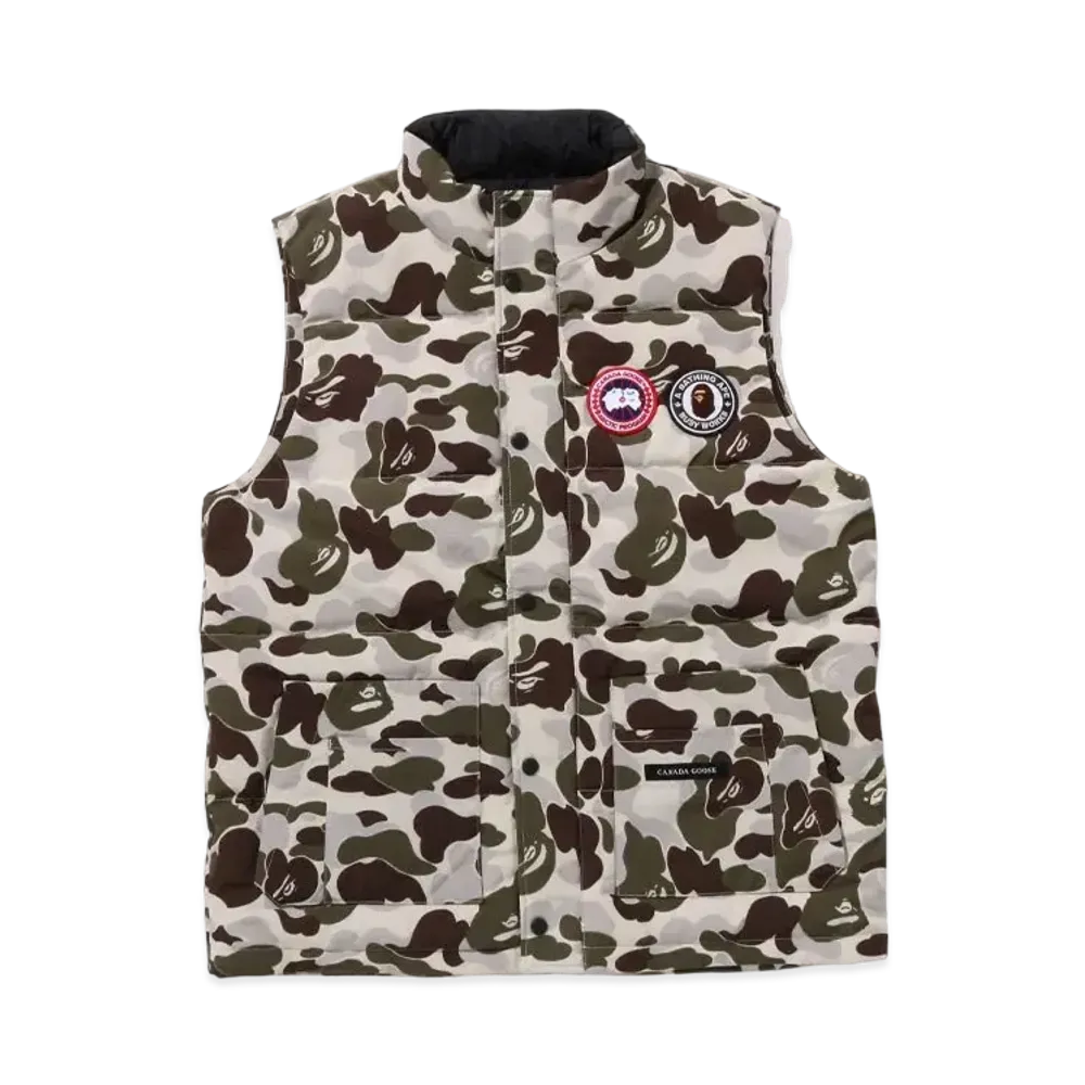 A BATHING APE x CANADA GOOSE Freestyle Vest "Gray"