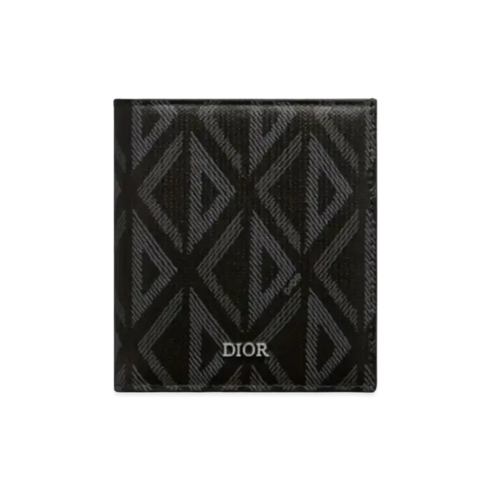 Dior Canvas CD Diamond Pattern Wallet "Black"