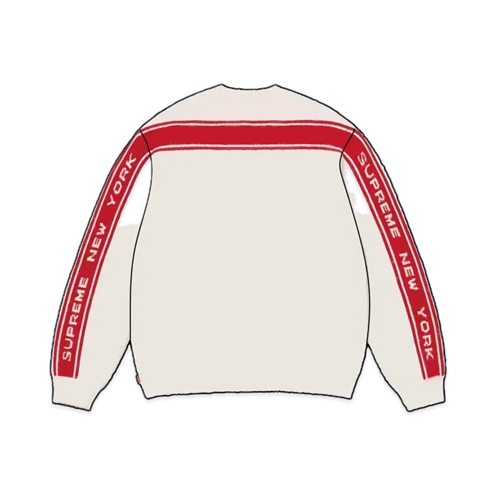 シュプリーム バック ストライプ セーター "ストーン"