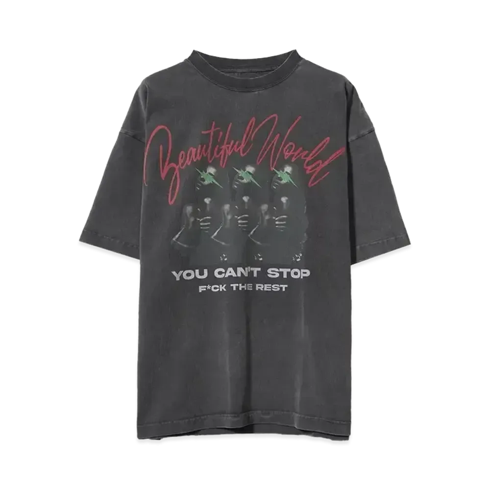TAIN DOUBLE PUSH BEAUTIFUL SHORT SLEEVE T-SHIRTS "BLACK"