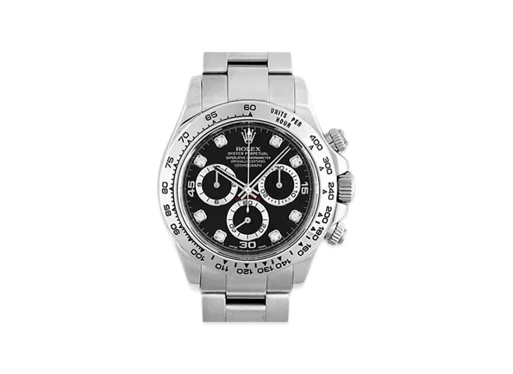 ROLEX Cosmograph DAYTONA Black Dial 8P Diamonds 116509G