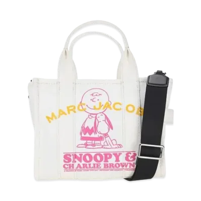Marc Jacobs Peanuts X Marc Jacobs The Snoopy Mini Tote Bag "Chalk"