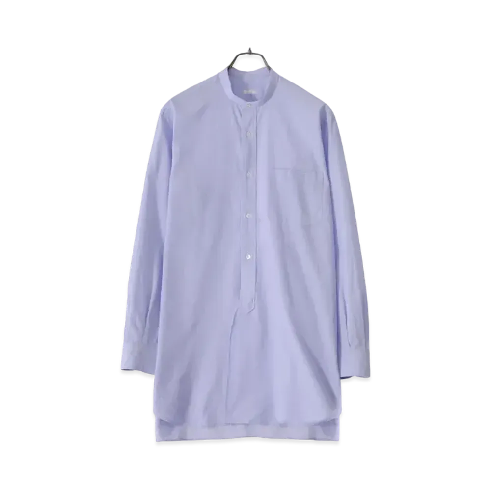 COMOLI Band Collar Shirt "Saxe"