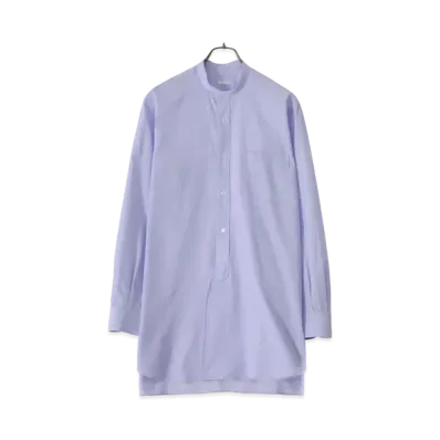 COMOLI Band Collar Shirt "Saxe"