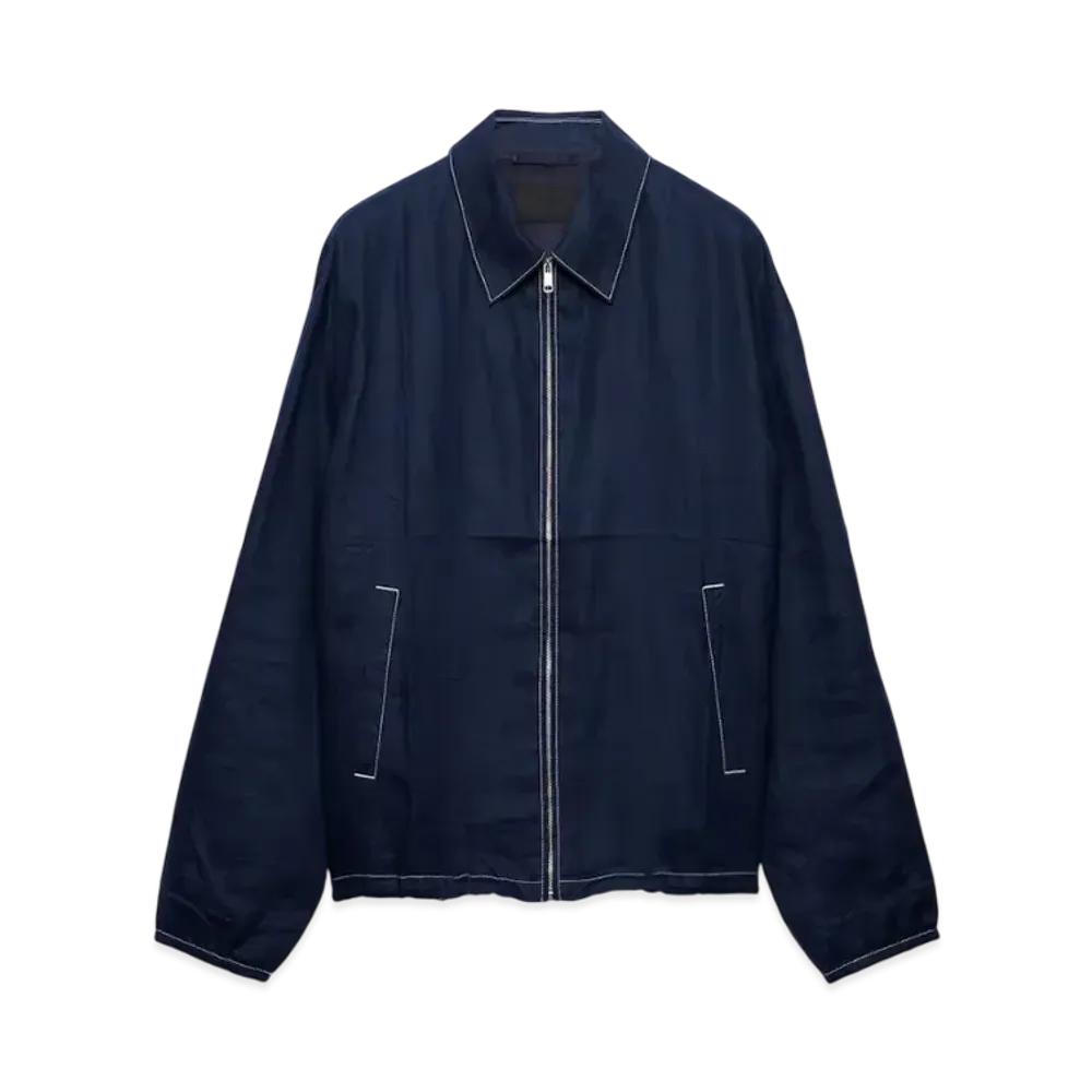 PRADA Men's Cotton Blouson Jacket "Navy"