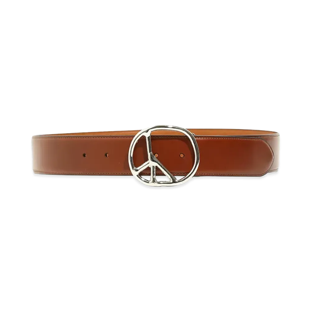 NEEDLES Peace Buckle Belt Steer Leather "Brown"