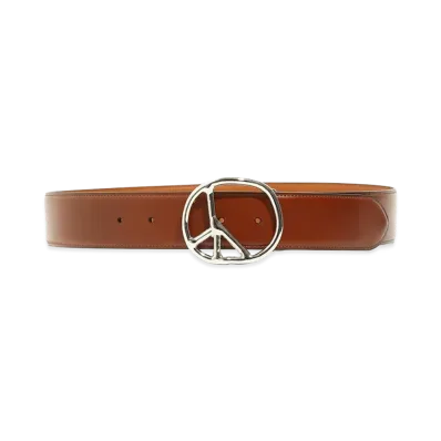 NEEDLES Peace Buckle Belt Steer Leather "Brown"