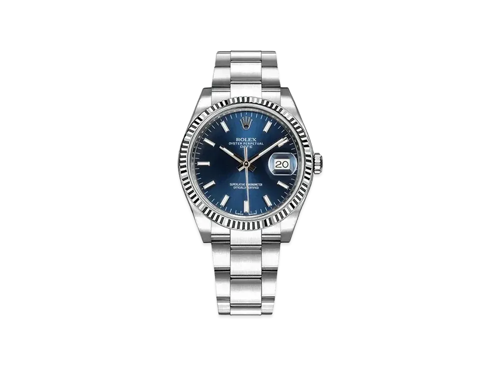 ROLEX Oyster Perpetual Date "Blue/Stainless Steel/White Gold"