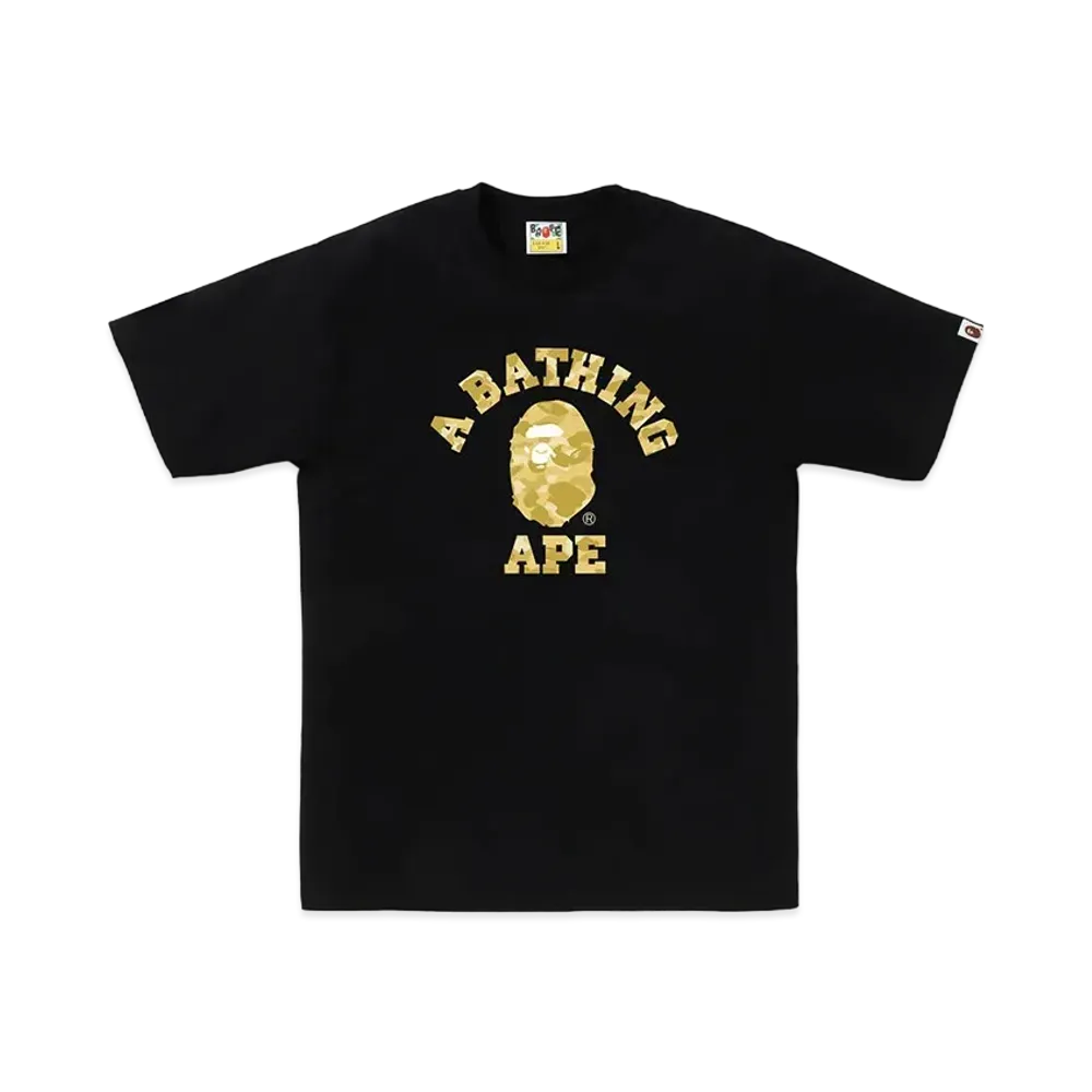 A BATHING APE College Tee "Black/Yellow"
