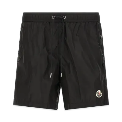 MONCLER Logo Patch Swim Shorts "Black"