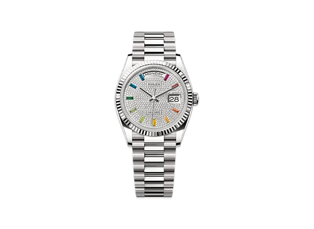 ROLEX Day-Date 36 White Gold "Diamond"