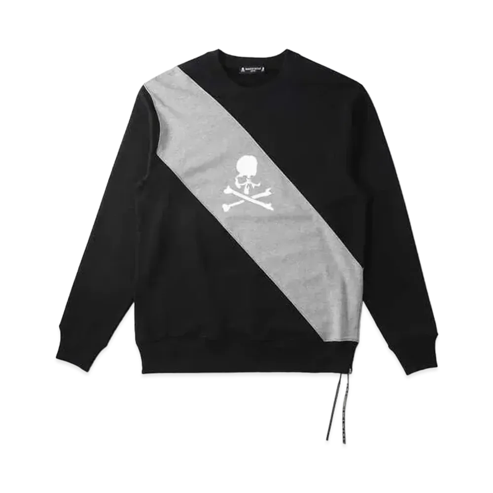 mastermind JAPAN Diagonal Switching Crewneck "Black Gray"