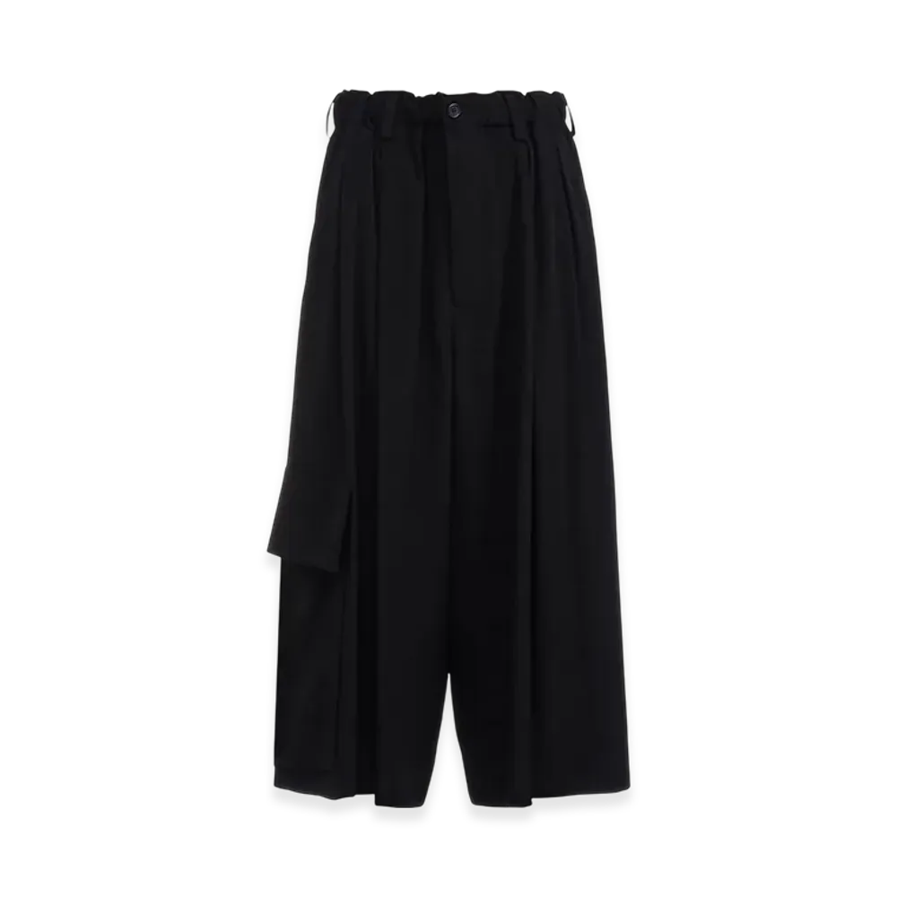 S'YTE Crepe de Chine Cropped Wide Pants With Gusseted Flap Pocket "Black"
