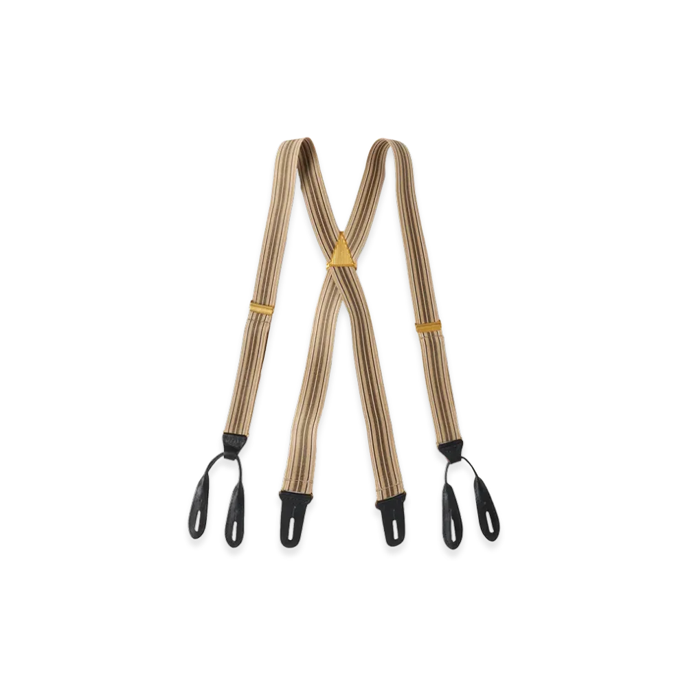 T.T Taiga Takahashi LOT.005 Suspender "Multi Stripe Beige"