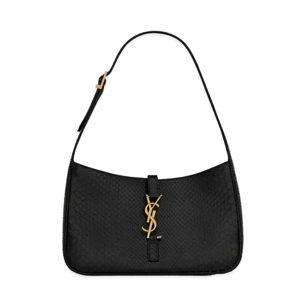 Saint Laurent Le 5 A 7 Hobo Bag In Matte Python "Black"