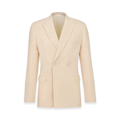 Dior Wool Cotton Blend Tweed Jacket "Beige"