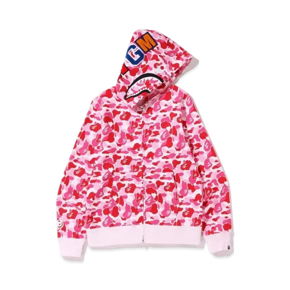 A BATHING APE ABC Camo Shark Full Zip Hoodie "Pink" 1J70-115-007