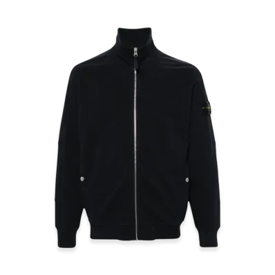 Stone Island 65960 Old Treatment Fleece Track Top - 24SS "Navy Blue"