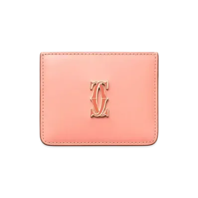 Cartier C de Cartier Small Leather Goods, Card Holder "Coral/Light Coral"