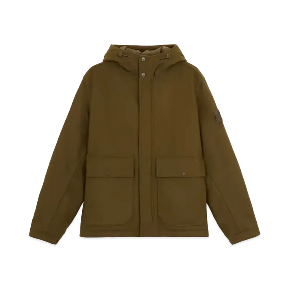 Stone Island 454F4 Wool Nylon Flannel_Stone Island Ghost "Military Green"