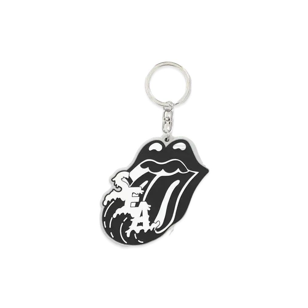 WIND AND SEA x The Rolling Stones Black Tongue Rubber Keyholder "Black"