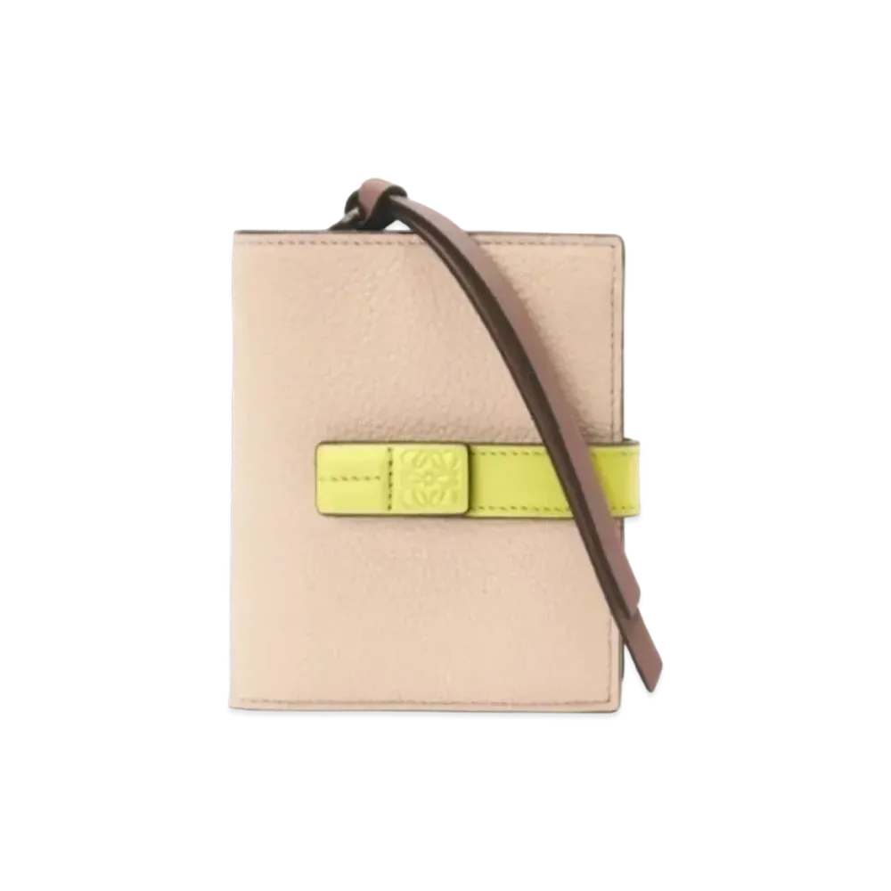 LOEWE Compact Zip Wallet Soft Grain Calf "Nude/Citron"