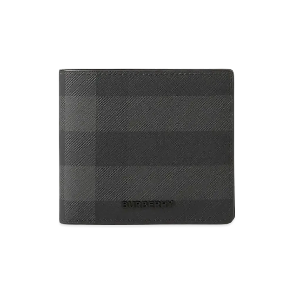 Burberry Check Slim Bifold Wallet "Charcoal"
