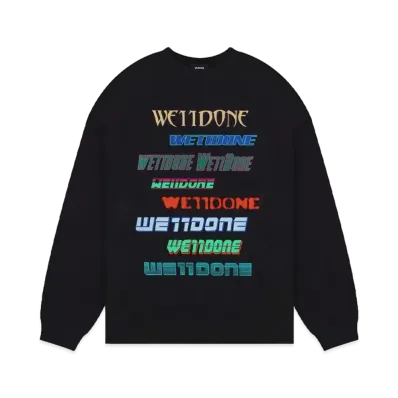 WE11DONE Multi Logo Long-sleeved T-shirt "Black"