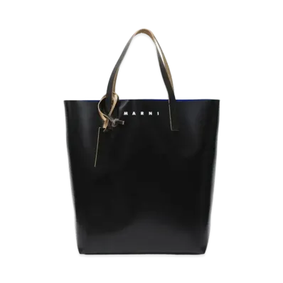 Marni Black And Blue Tribeca Shopping Bag "Black/Royal"
