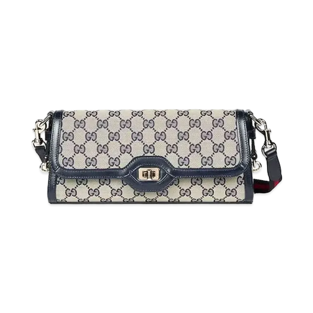 GUCCI Luce Small Shoulder Bag "Beige//Blue"