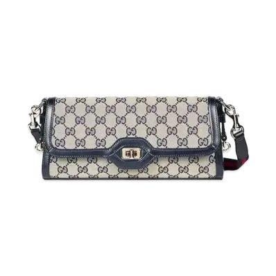 GUCCI Luce Small Shoulder Bag "Beige//Blue"