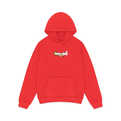 DENIM TEARS Embroidered Logo Hoodie "Red"
