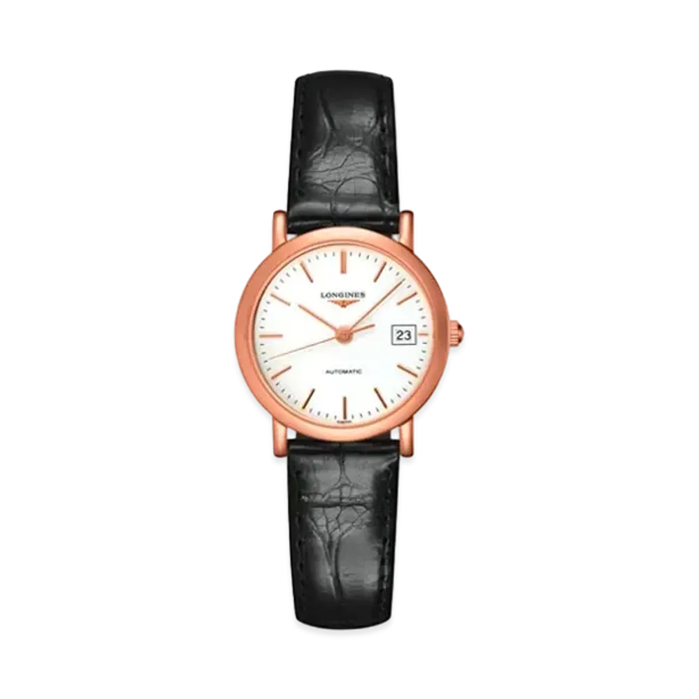 Longines Elegant Collection 27.20 mm "Matte White/Pink Gold/Black" L4.378.8.12.0