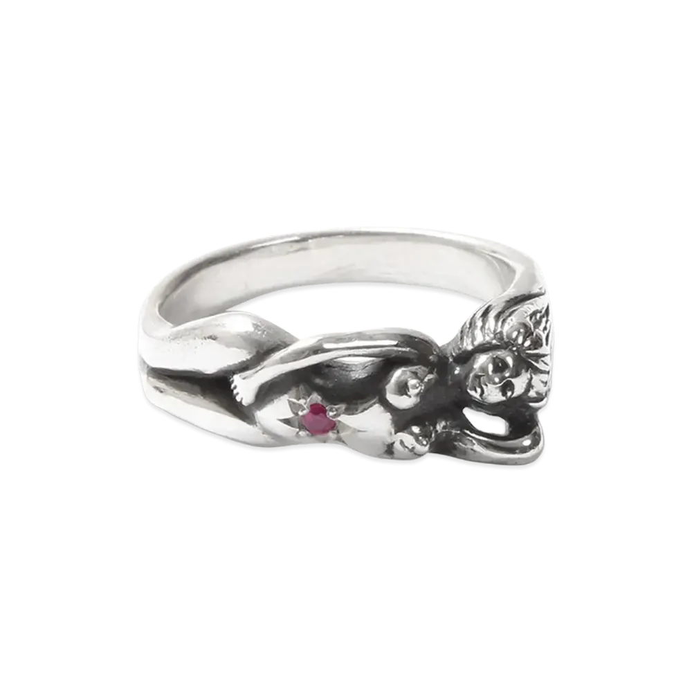 WACKO MARIA Nude Ring "Silver/Ruby"