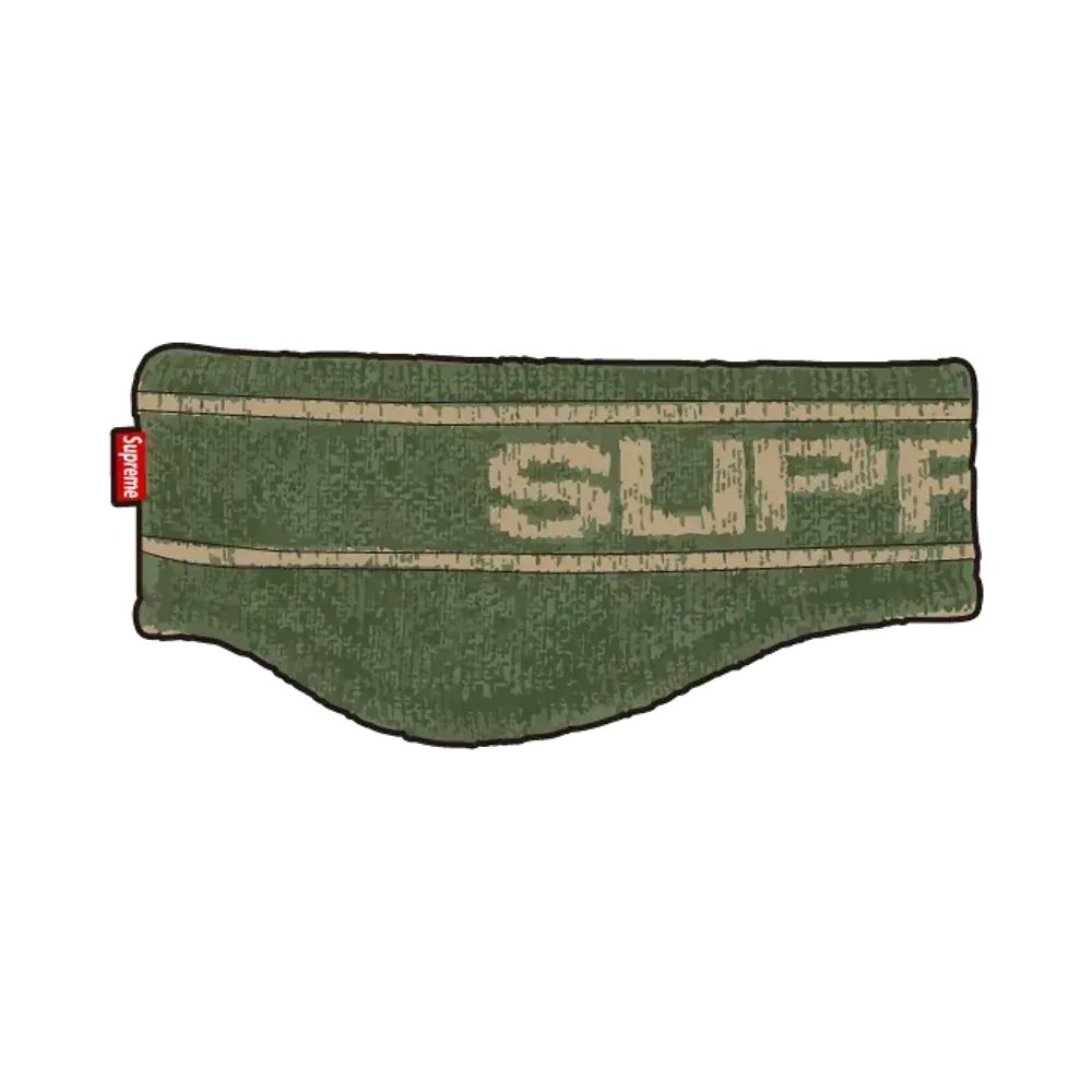 Supreme Contrast Logo Headband "Olive"