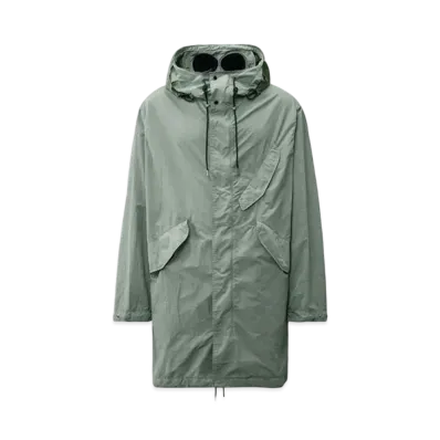 C.P. Company Flatt Nylon Goggle Fishtail Parka "Stormy Weather Blue"