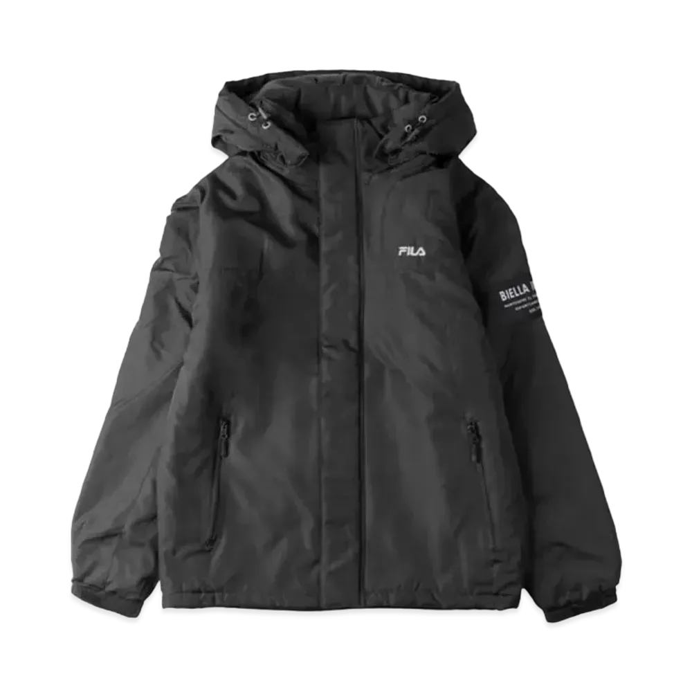 FILA One-Point Logo Embroidery Color Scheme Switching Aluminum Coating Filling Eco Down Jacket Outerwear "Black"