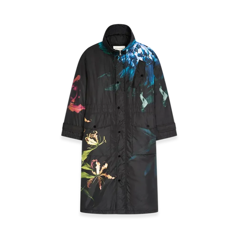 DRIES VAN NOTEN Printed Nylon Parka "Black"