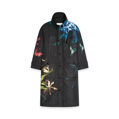 DRIES VAN NOTEN Printed Nylon Parka "Black"