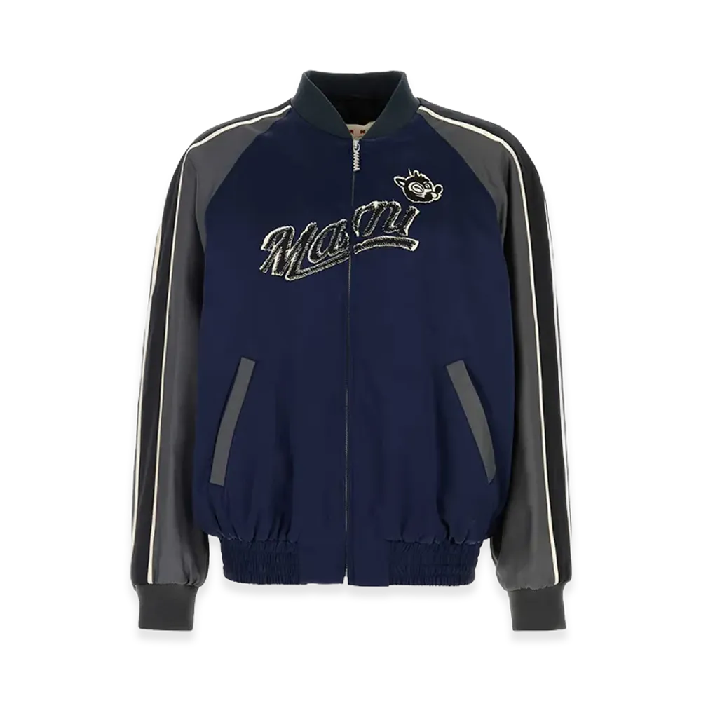 MARNI Satin Bomber Jacket "Blue"
