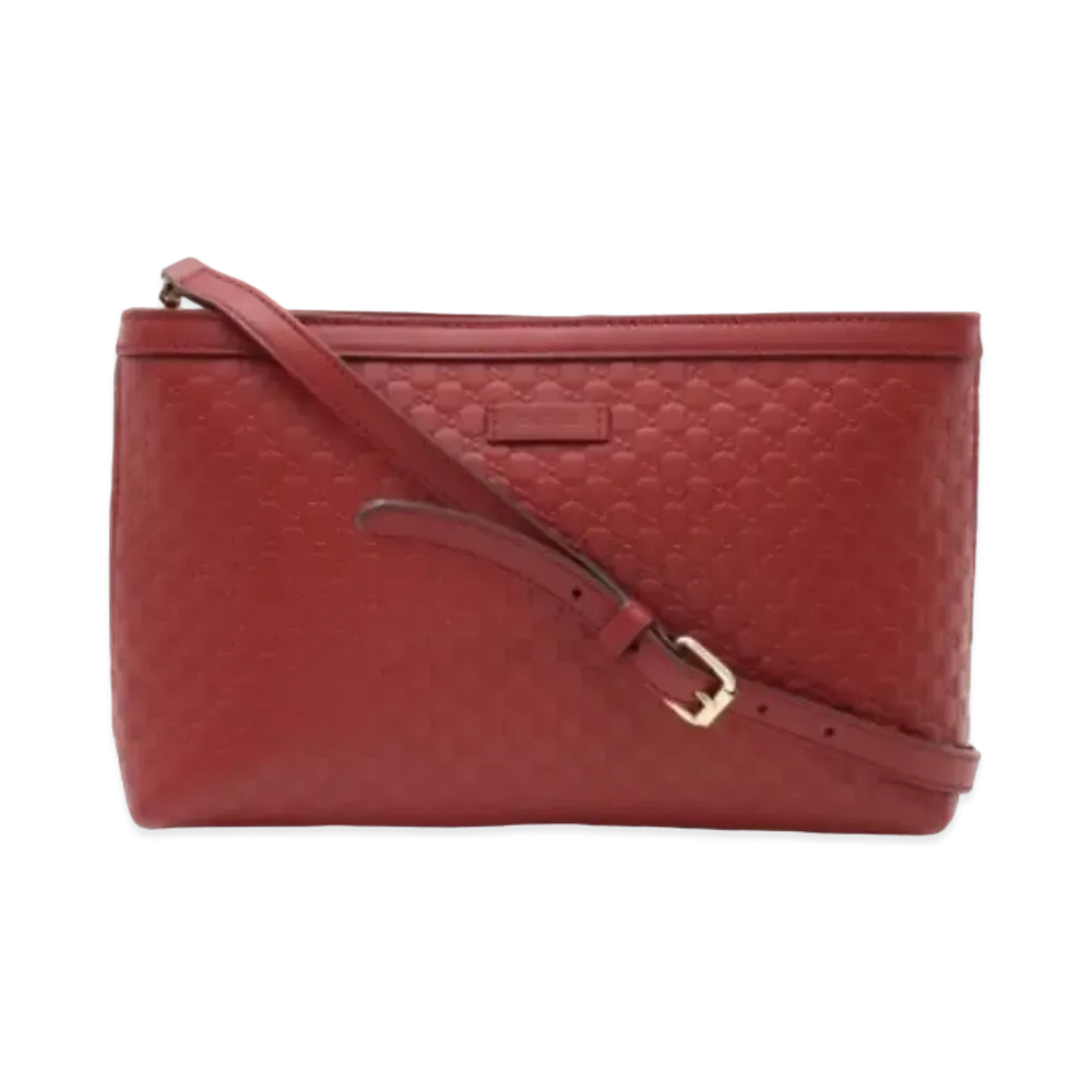 GUCCI 2way Shoulder Bag Micro Guccisima "Red"