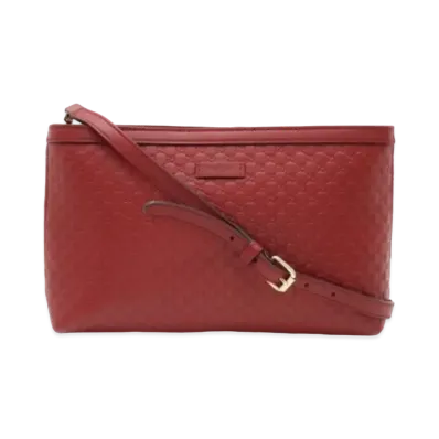 GUCCI 2way Shoulder Bag Micro Guccisima "Red"