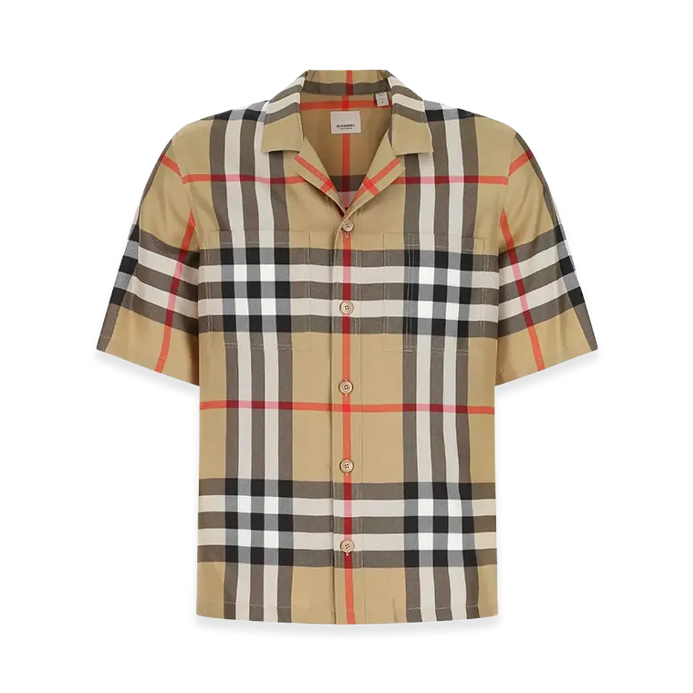 Burberry Embroidered Silk Shirt "Checked"